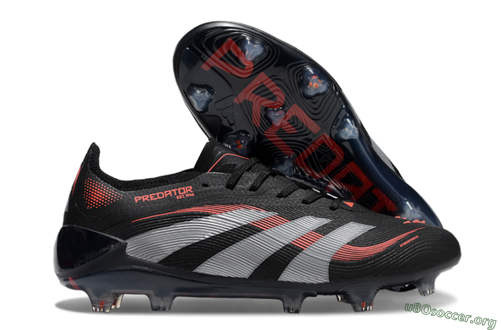Adidas Predator Elite 25 FG Football Boots - Black/Red/Grey 2