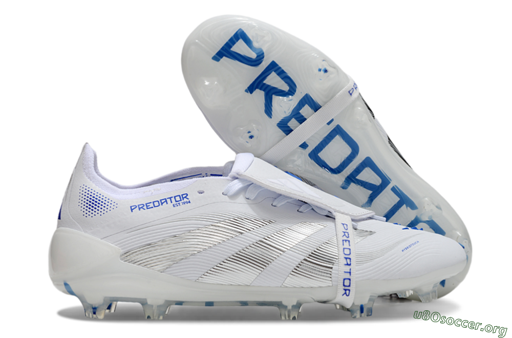Adidas Predator Elite 25 Foldover Tongue FG Football Boots - White/Blue/Black 2
