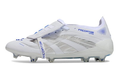 Adidas Predator Elite 25 Foldover Tongue FG Football Boots - White/Blue/Black