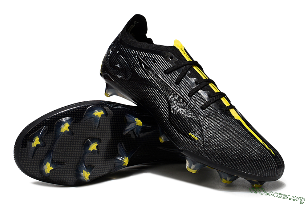 Puma Ultra Ultimate FG Football Boots - Black/Yellow 3
