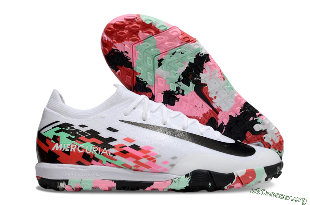 Nike Air Zoom Mercurial Vapor 16 Elite TF Football Shoes - White/Black/Red 2