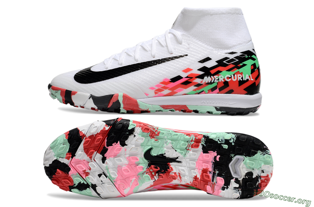 Nike Air Zoom Mercurial Superfly 10 Elite TF Football Shoes - White/Black/Red 1
