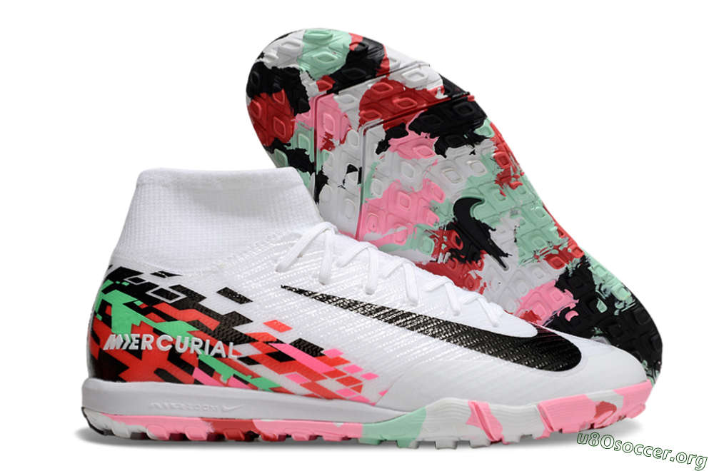 Nike Air Zoom Mercurial Superfly 10 Elite TF Football Shoes - White/Black/Red 2