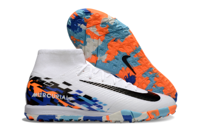 Nike Air Zoom Mercurial Superfly 10 Elite TF Football Shoes - White/Blue/Orange