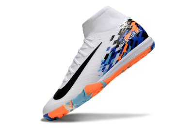 Nike Air Zoom Mercurial Superfly 10 Elite TF Football Shoes - White/Blue/Orange
