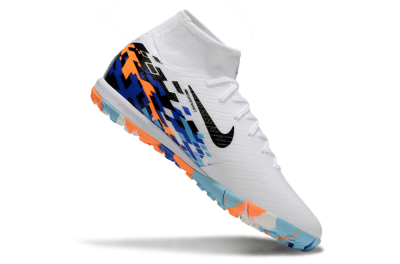 Nike Air Zoom Mercurial Superfly 10 Elite TF Football Shoes - White/Blue/Orange