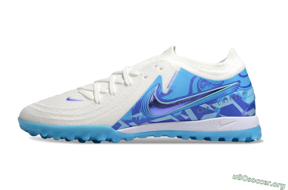 Nike Phantom GX 2 Elite TF Football Shoes - Beige/Blue/White 3
