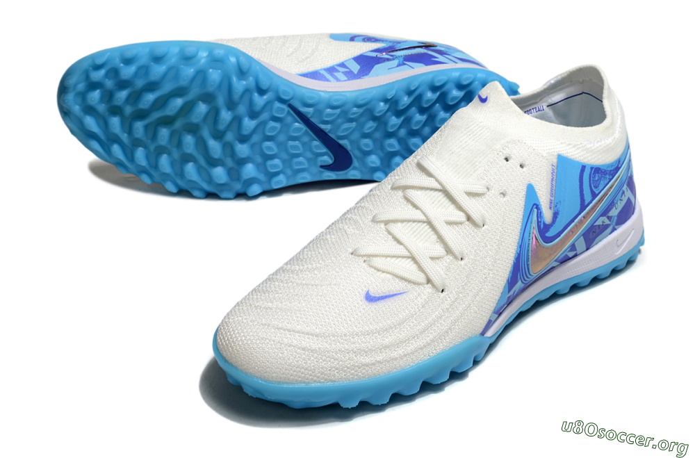 Nike Phantom GX 2 Elite TF Football Shoes - Beige/Blue/White 0