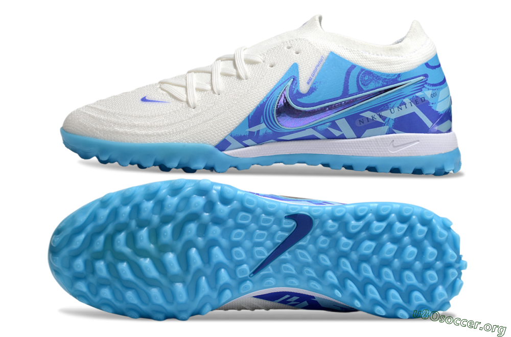 Nike Phantom GX 2 Elite TF Football Shoes - Beige/Blue/White 1