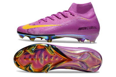 Nike Air Zoom Mercurial Superfly 10 Elite FG Football Boots - Purple/Yellow/Gold