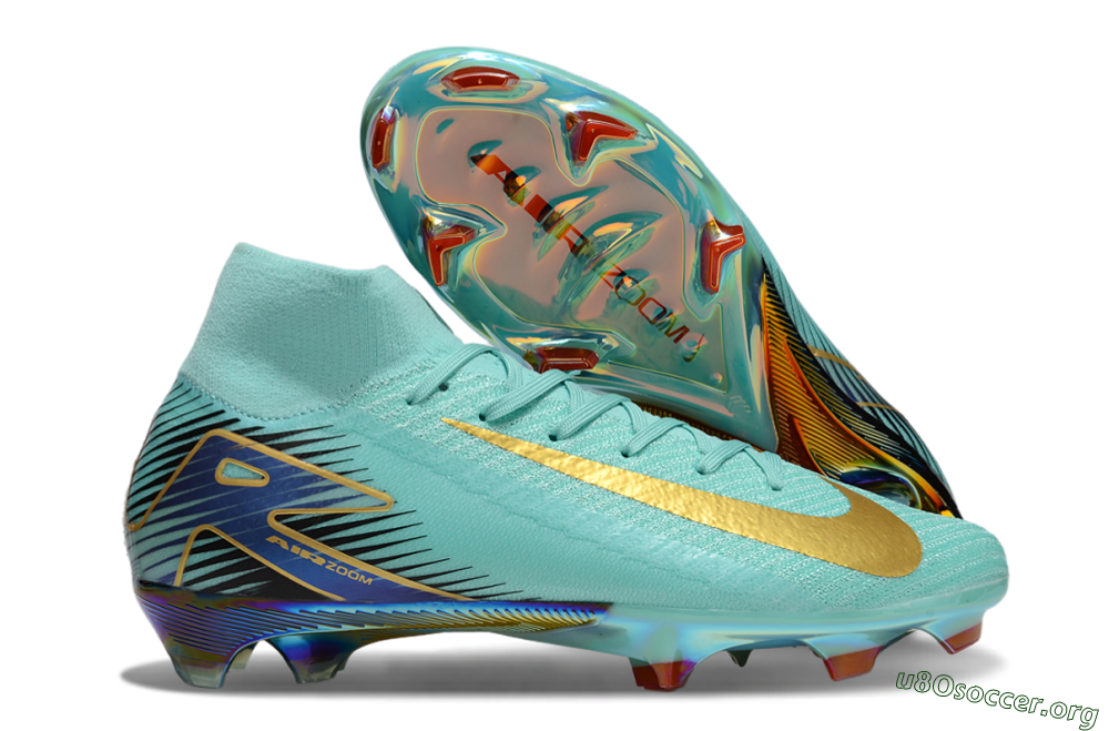Nike Air Zoom Mercurial Superfly 10 Elite FG Football Boots - Jade/Gold/Blue 2