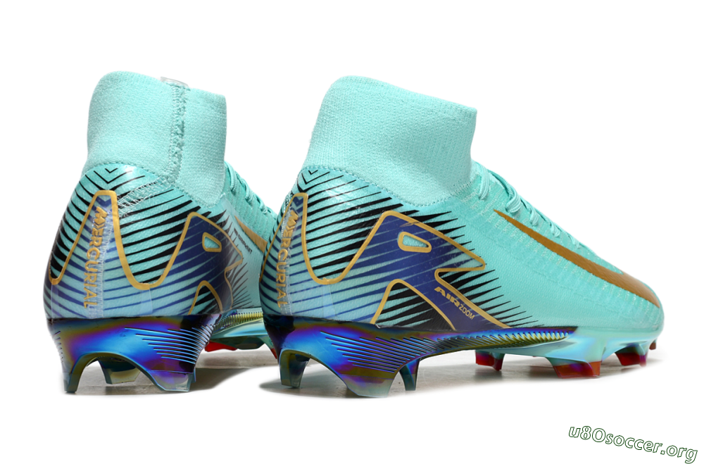 Nike Air Zoom Mercurial Superfly 10 Elite FG Football Boots - Jade/Gold/Blue 6