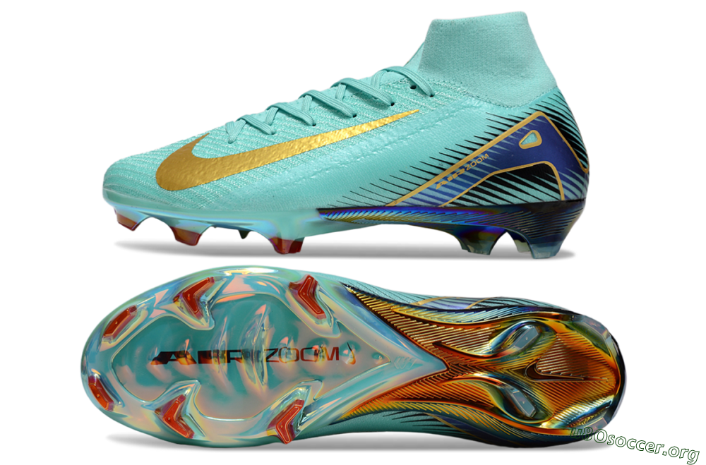 Nike Air Zoom Mercurial Superfly 10 Elite FG Football Boots - Jade/Gold/Blue 1