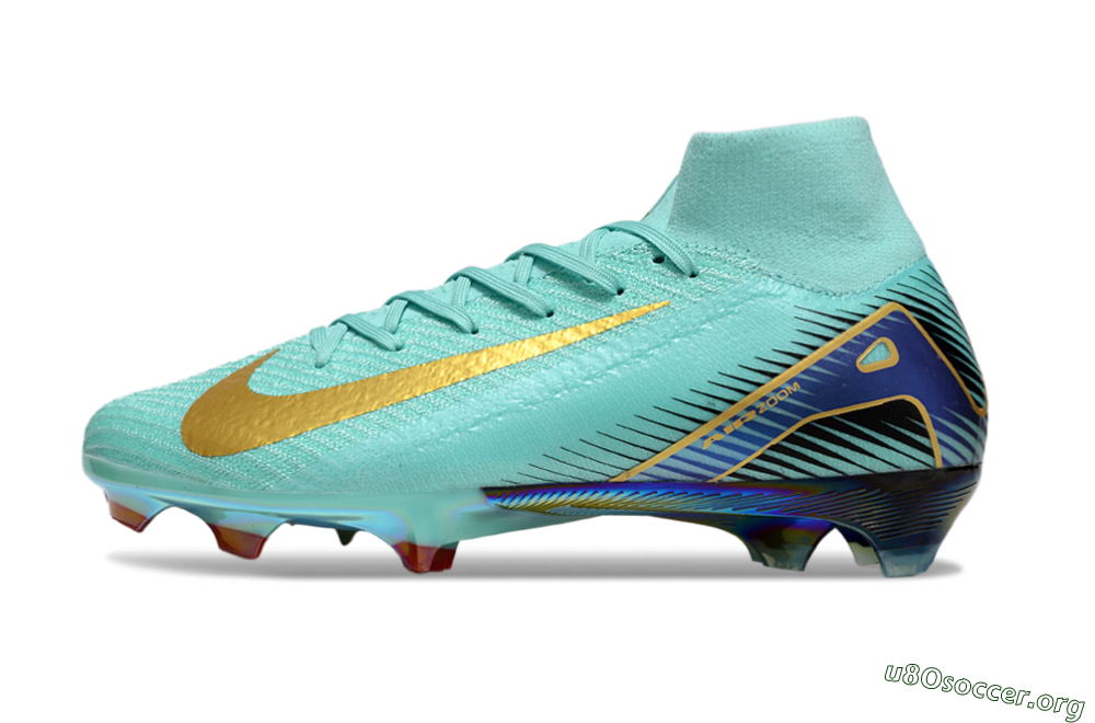 Nike Air Zoom Mercurial Superfly 10 Elite FG Football Boots - Jade/Gold/Blue 3