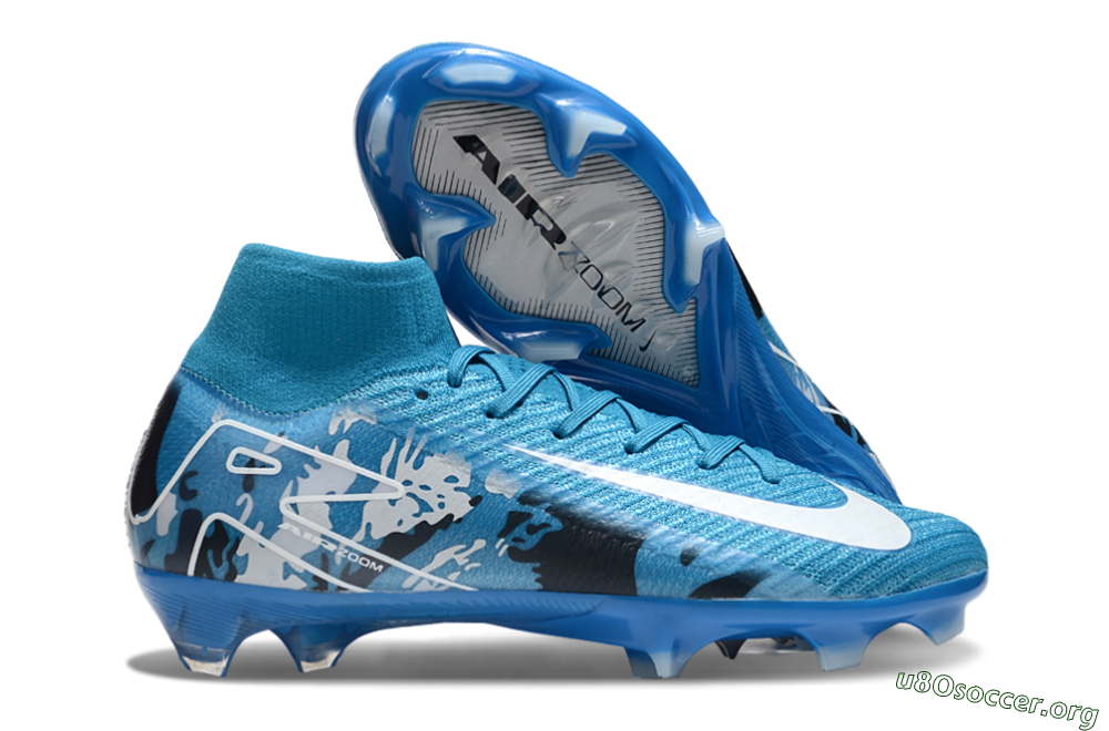 Nike Air Zoom Mercurial Superfly 10 Elite FG Football Boots - Blue/White/Black 2