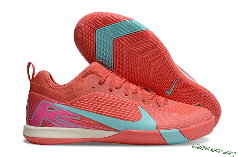Nike Air Zoom Mercurial Vapor 16 Pro IC Football Shoes - Red/Jade/Pink 2
