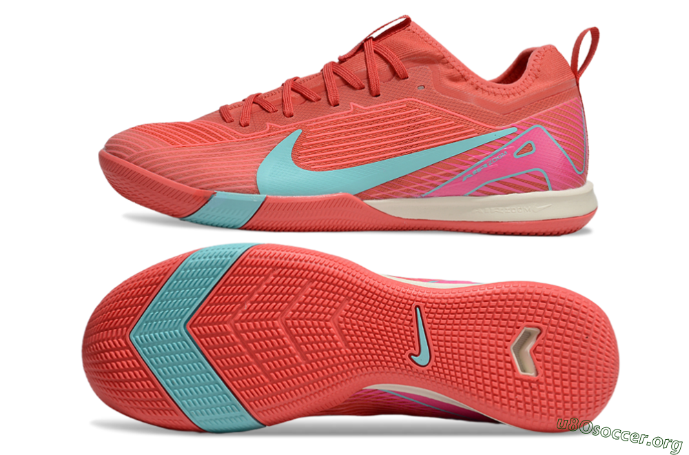 Nike Air Zoom Mercurial Vapor 16 Pro IC Football Shoes - Red/Jade/Pink 1