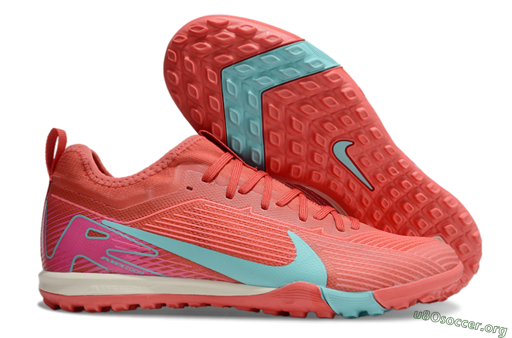 Nike Air Zoom Mercurial Vapor 16 Pro TF Football Shoes - Red/Jade/Pink 2