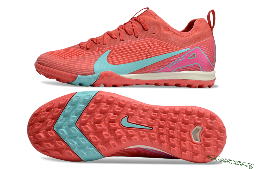 Nike Air Zoom Mercurial Vapor 16 Pro TF Football Shoes - Red/Jade/Pink 1