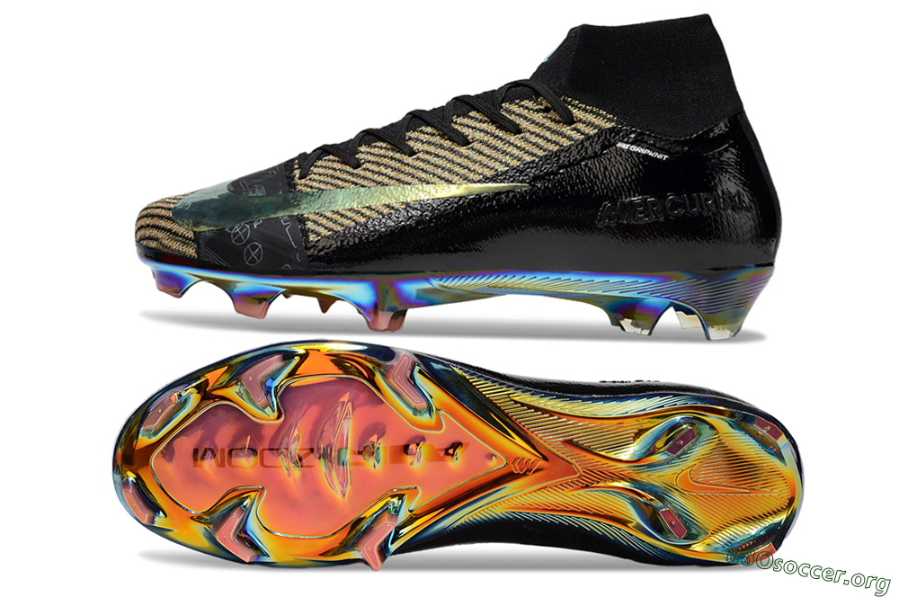 Nike Air Zoom Mercurial Superfly 10 Elite FG Football Boots - Black/Gold/White 1
