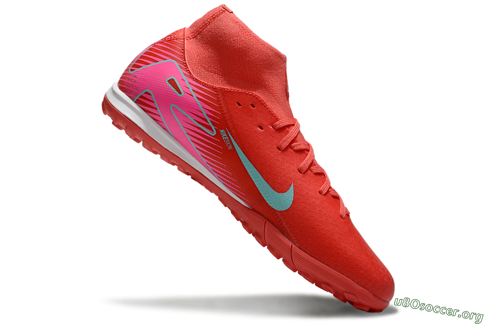 Nike Air Zoom Mercurial Superfly 10 Elite TF Football Shoes - Red/Jade/Pink 4