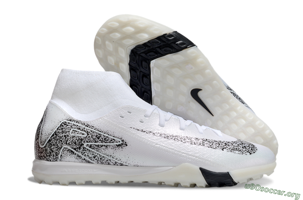 Nike Air Zoom Mercurial Superfly 10 Elite TF Football Shoes - White/Black/Beige 2