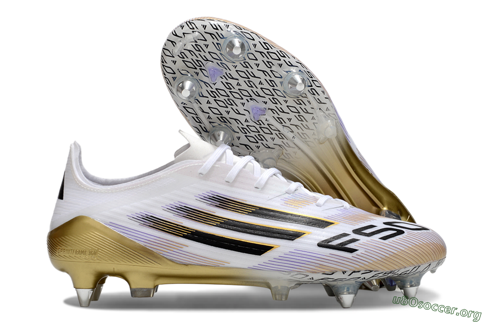 Adidas F50 Elite SG Football Boots - White/Black/Gold 2