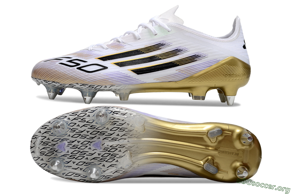 Adidas F50 Elite SG Football Boots - White/Black/Gold 1