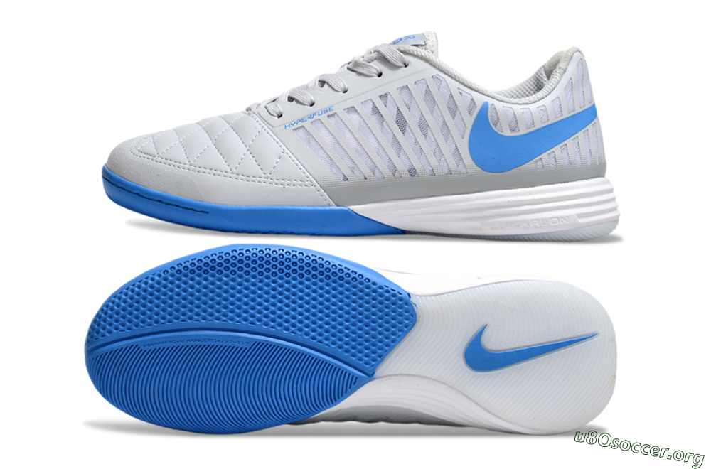 Nike Lunar Gato 2 IC Football Shoes - Grey/Blue/White 1
