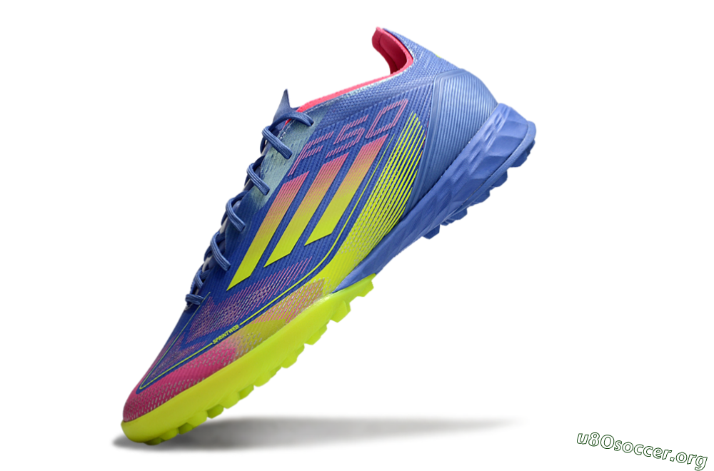 Adidas F50 Pro TF Football Shoes - Blue/Yellow/Pink 5