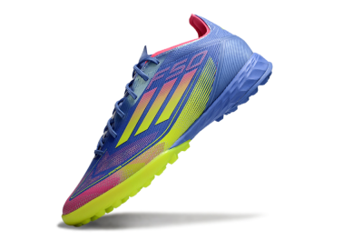 Adidas F50 Pro TF Football Shoes - Blue/Yellow/Pink
