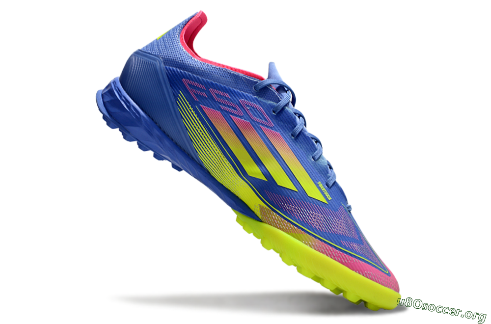 Adidas F50 Pro TF Football Shoes - Blue/Yellow/Pink 4