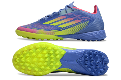 Adidas F50 Pro TF Football Shoes - Blue/Yellow/Pink
