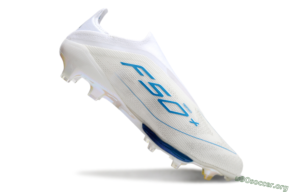 Adidas F50+ Elite Lightstrike Pro FG Football Boots - Beige/White/Blue 4