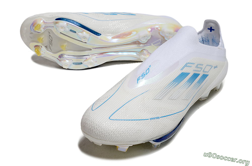 Adidas F50+ Elite Lightstrike Pro FG Football Boots - Beige/White/Blue 0