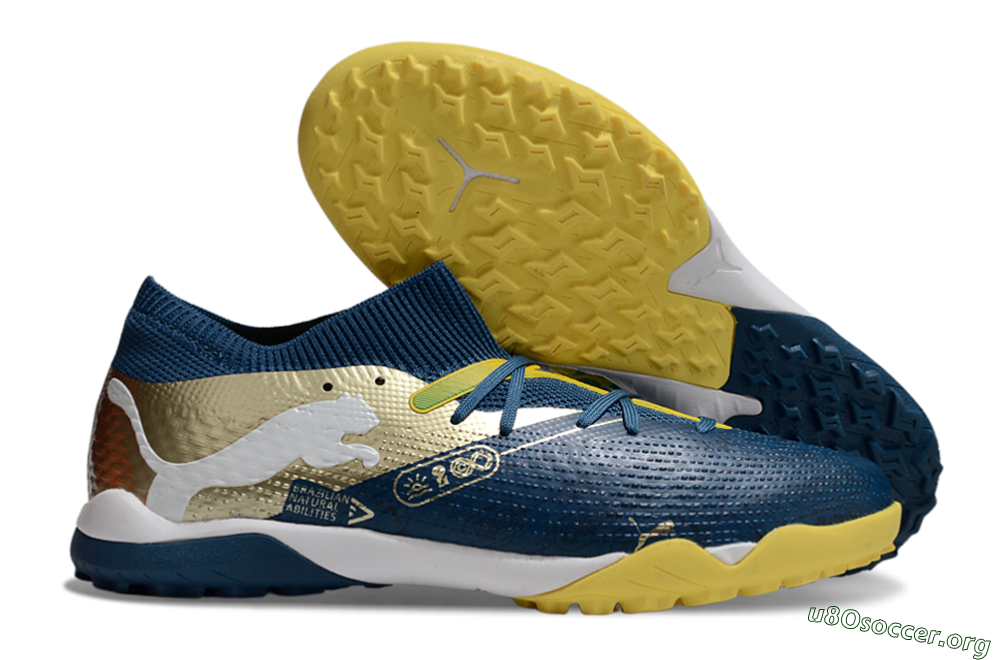 Puma Future 7 Ultimate TF Football Shoes - Blue/White/Gold 2