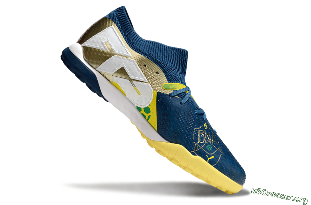 Puma Future 7 Ultimate TF Football Shoes - Blue/White/Gold 4