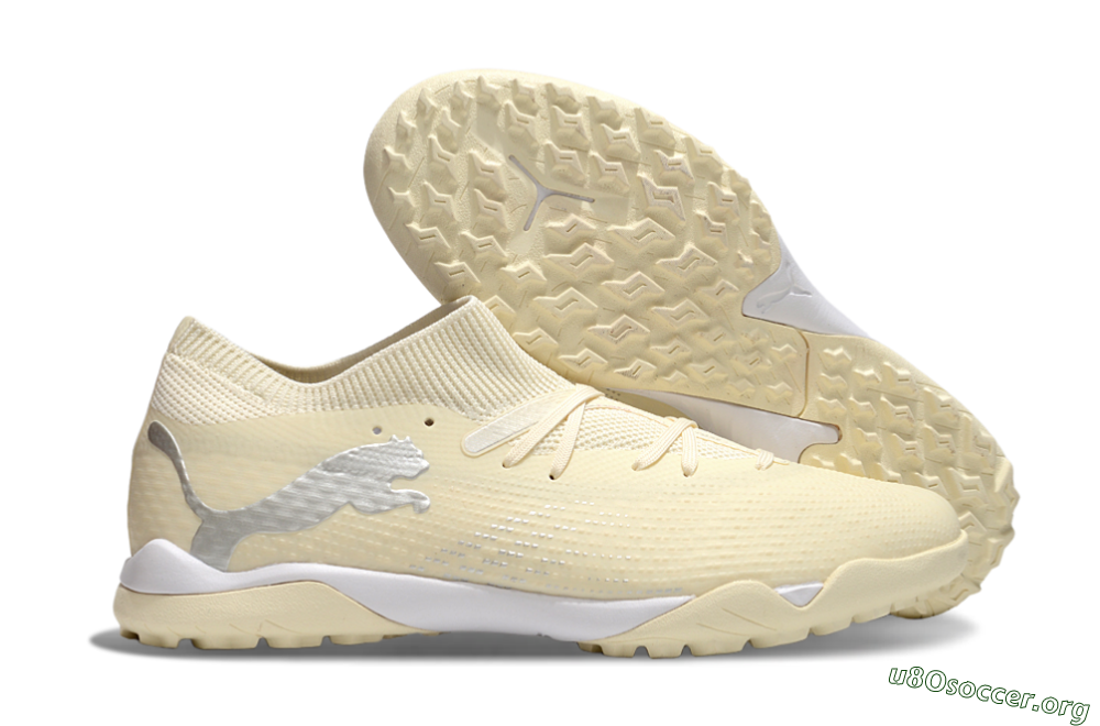 Puma Future 7 Ultimate TF Football Shoes - Beige/Silver/White 2