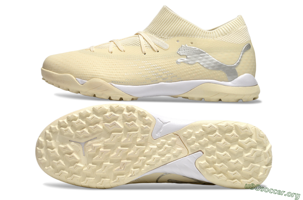 Puma Future 7 Ultimate TF Football Shoes - Beige/Silver/White 1