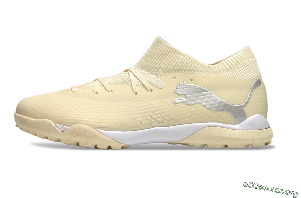 Puma Future 7 Ultimate TF Football Shoes - Beige/Silver/White 3