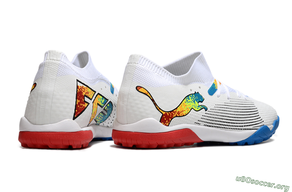 Puma Future 7 Ultimate TF Football Shoes - White/Yellow/Red/Blue 6