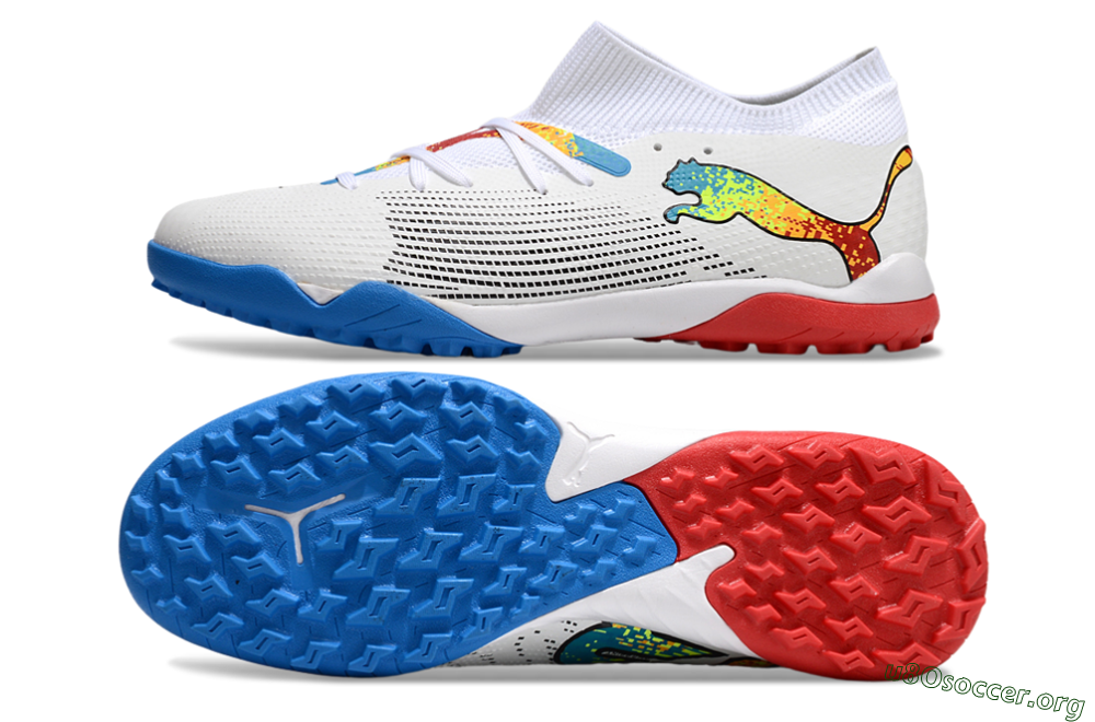 Puma Future 7 Ultimate TF Football Shoes - White/Yellow/Red/Blue 1