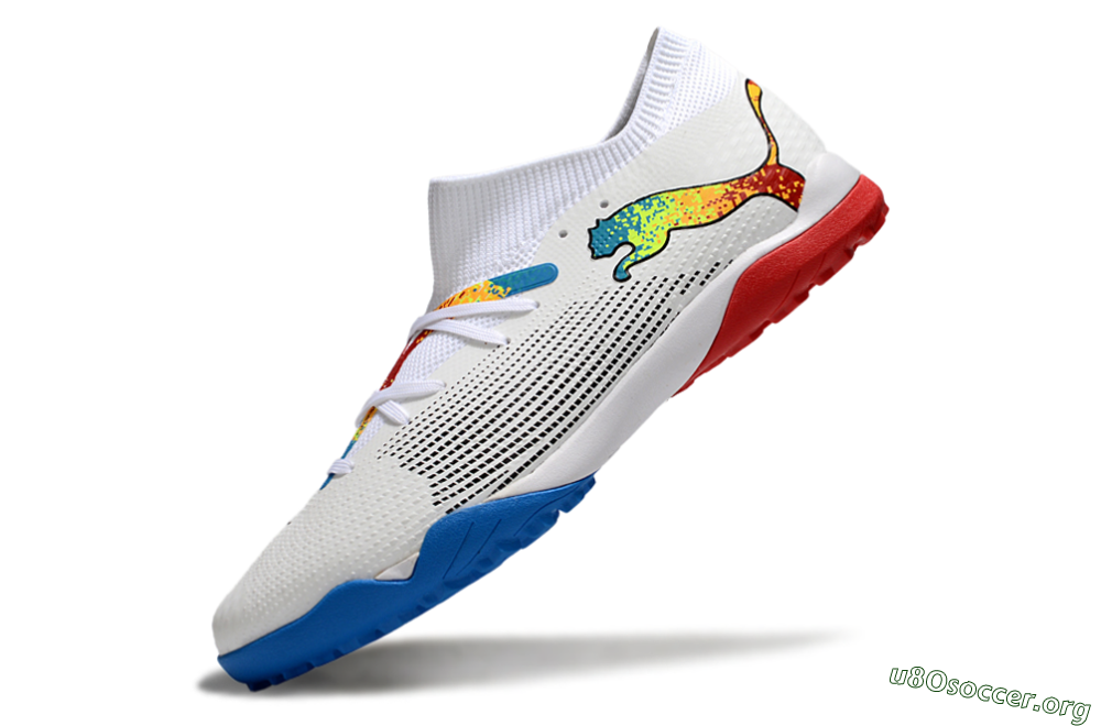 Puma Future 7 Ultimate TF Football Shoes - White/Yellow/Red/Blue 5