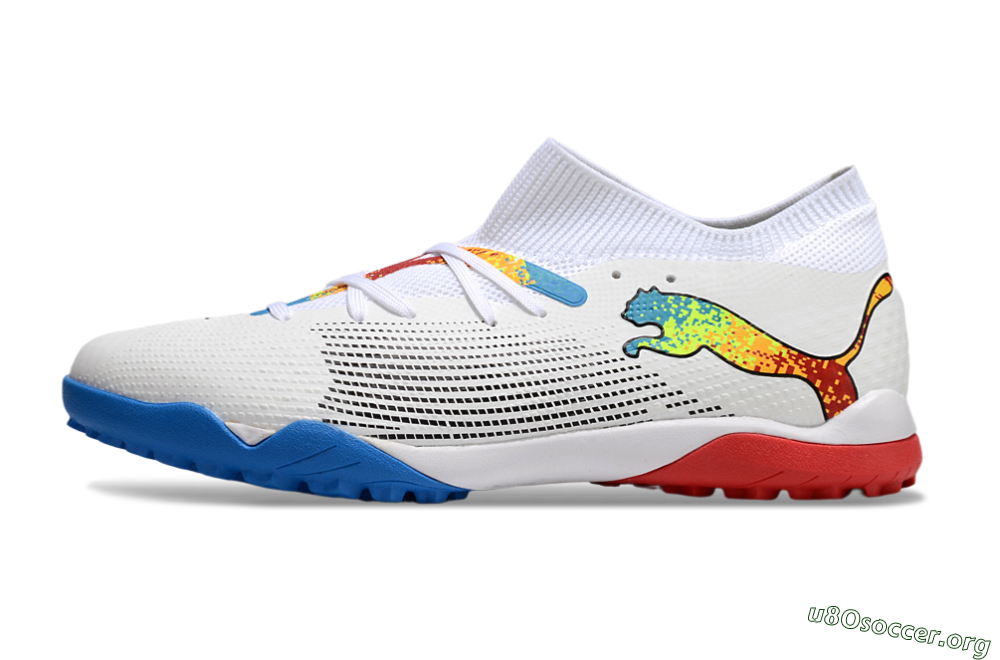 Puma Future 7 Ultimate TF Football Shoes - White/Yellow/Red/Blue 3