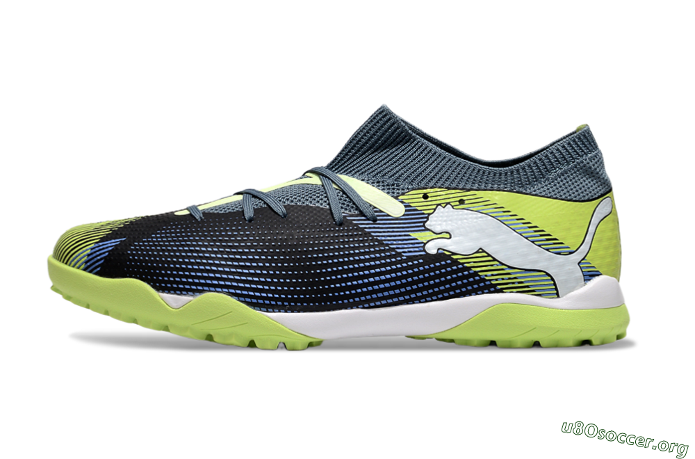 Puma Future 7 Ultimate TF Football Shoes - Black/Blue/Yellow 3