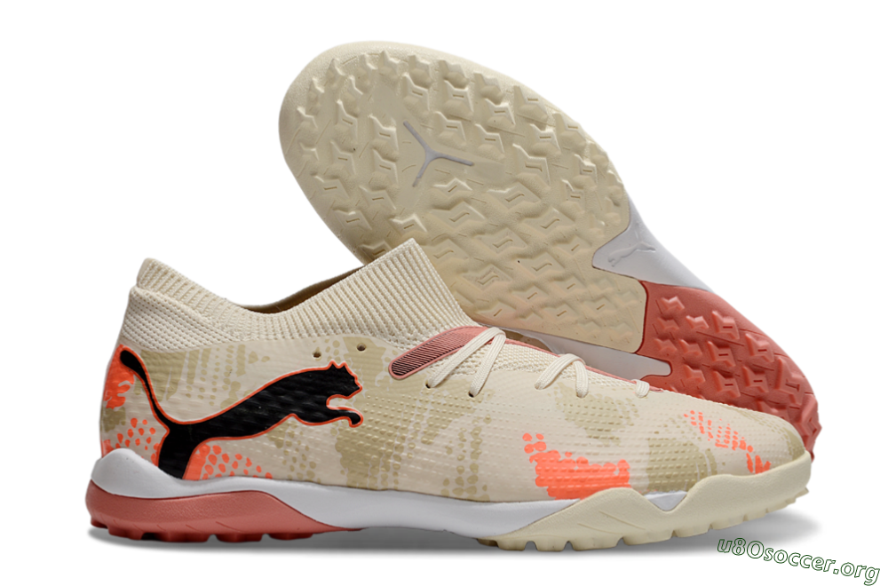 Puma Future 7 Ultimate TF Football Shoes - Beige/Black/Red 2
