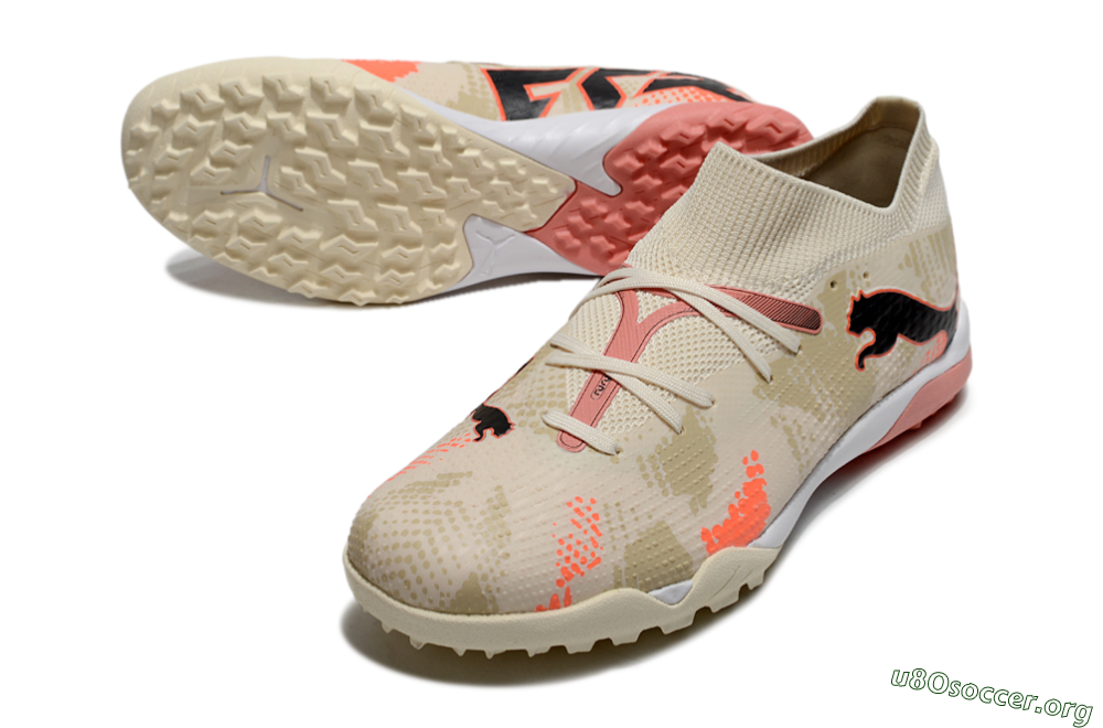 Puma Future 7 Ultimate TF Football Shoes - Beige/Black/Red 0