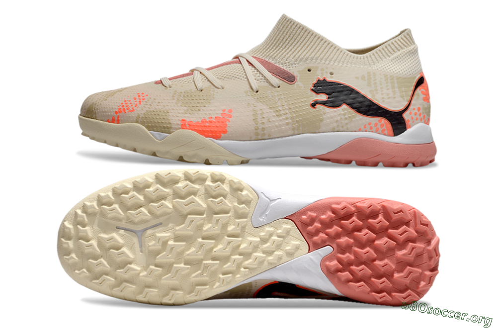 Puma Future 7 Ultimate TF Football Shoes - Beige/Black/Red 1