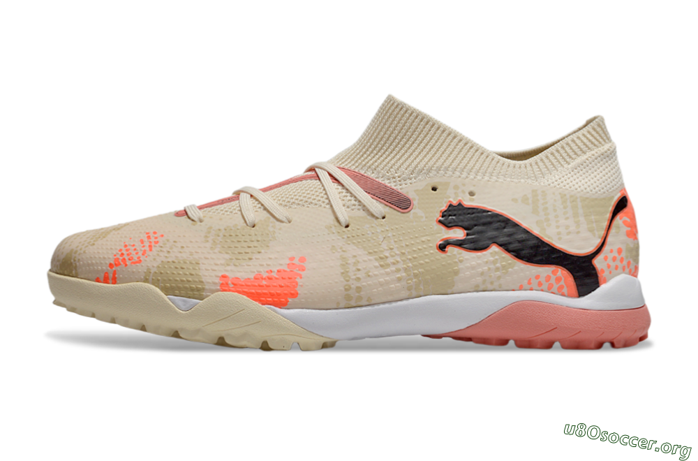 Puma Future 7 Ultimate TF Football Shoes - Beige/Black/Red 3