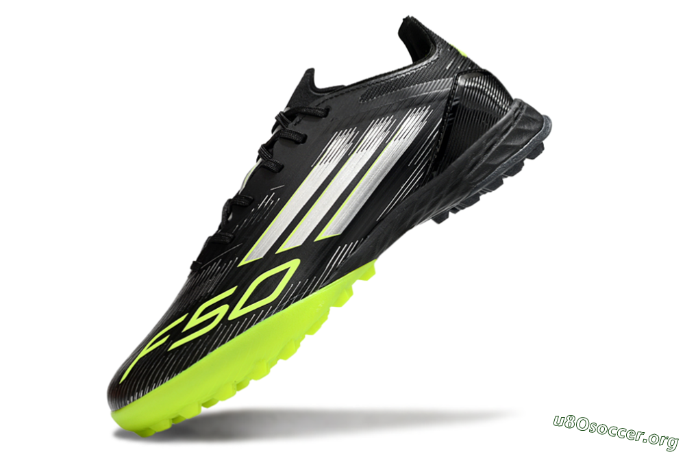 Adidas F50 Pro TF Football Shoes - Black/Yellow/Silver 5